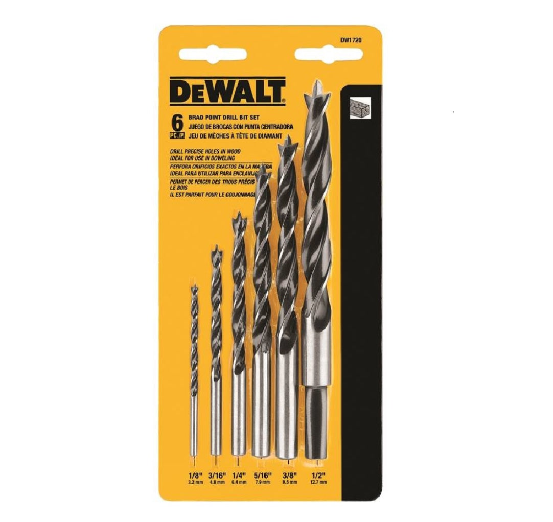 Dewalt DW1720 Drill Bit Set, 6-Piece, Steel