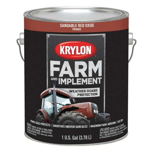 Krylon K01982000 Farm & Implement Primer, Red Oxide, 1 Gallon