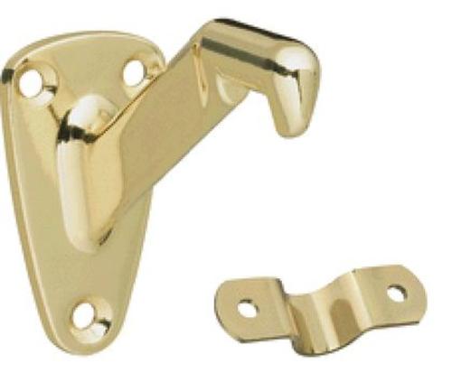 Stanley Hardware S807-610 Handrail Bracket, Polished Brass, 3"