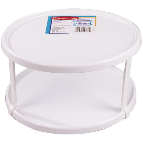 Rubbermaid 2937-RD WHT Turntable, Double Deck, White,10-1/2"