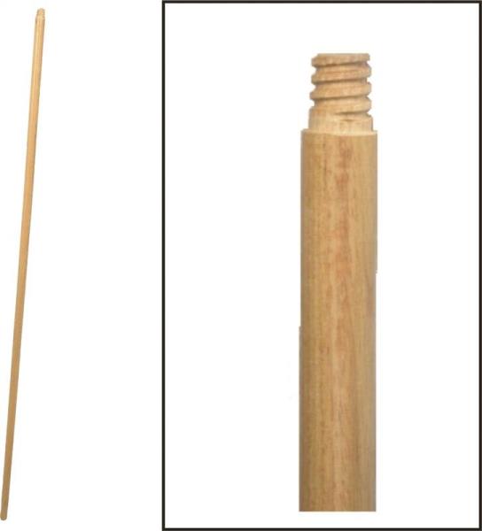 Birdwell Cleaning 534-12 Threaded Wooden Handle, Hardwood, Lacquered, 15/16" x 72"