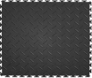 ITtile TDP450DG45 Diamond Plate PVC Interlocking Tiles, Dark Gray, 20.5"x20.5"x5