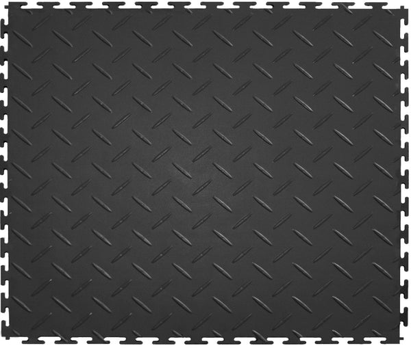 ITtile TDP450DG45 Diamond Plate PVC Interlocking Tiles, Dark Gray, 20.5"x20.5"x5