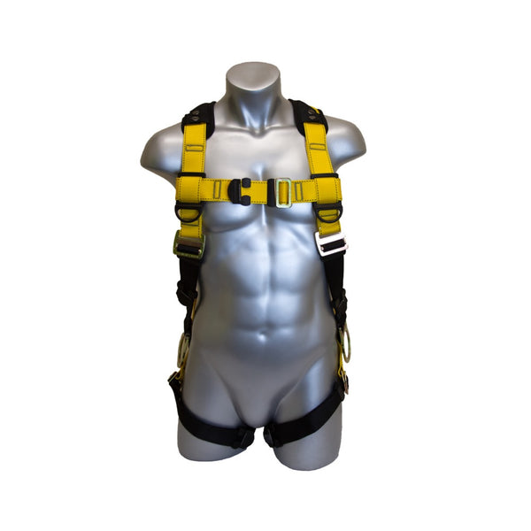 Guardian Fall Protection 37110 Full Body Harness, Black/Yellow