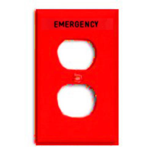 Cooper Wiring PJ8EMRD Emergency Receptacle Plate, Red