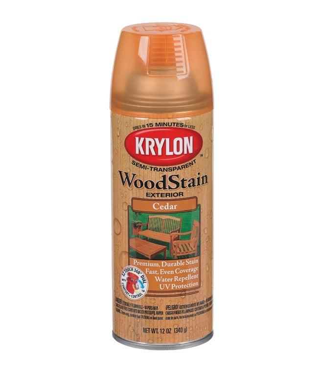 Krylon K03601000 Exterior Wood Stain Cedar, 12 Oz