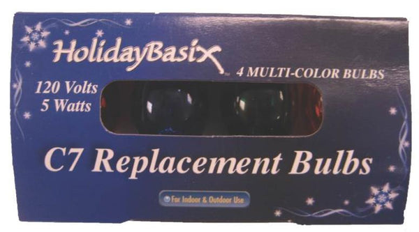 HolidayBasix U00Z302B C7 Multi-Color Replacement Bulb, 120 Volt