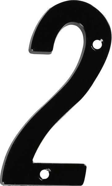 National Hardware N238-642 V871 #2 House Number, 4", Black