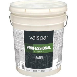 Valspar 12711 Professional Exterior Latex Paint, Satin, Light Base