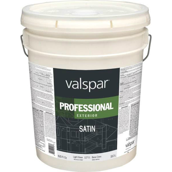 Valspar 12711 Professional Exterior Latex Paint, Satin, Light Base