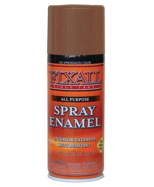 Fixall F1309 Enamel Spray Paint, Liquid, Characteristic, 12 Oz, Aerosol, Coppertone