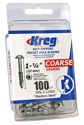 Kreg SML-C125S5-100 Coarse Pocket-Hole Screw, #8 X 1-1/4", 100Ct