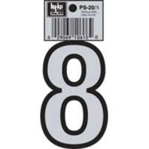 Hy-Ko PS-20/8 Reflective Vinyl House Number #8, 3-1/4"