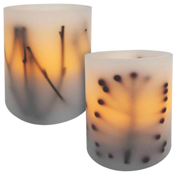 Holiday Basix E03402 Flameless Real Wax LED Piller Candle, 4"