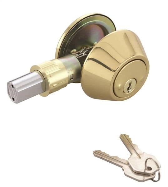ProSource T-D101PB Single-Cylinder Deadbolt, Polished Brass