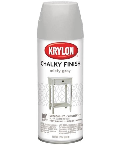 Krylon K04102000 Chalky Finish Spray Paint, 12 Oz, Misty Gray
