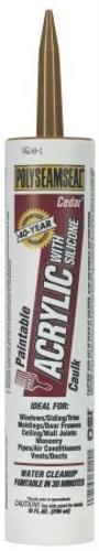 Loctite 1507594 Polyseamseal Acrylic Caulk with Silicone, Cedar, 10 oz
