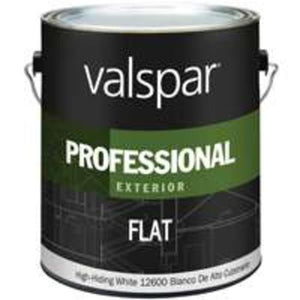 Valspar 045.0012600.007  Professional Exterior Latex Paint, Gallon, White