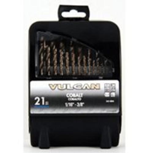 Vulcan 203380OR Cobalt Drill Bit Set, 21-Piece, 1/16"-3/8"