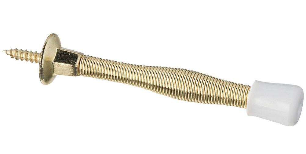 National Hardware N243-774 Spring Door Stop, Brass, 3"