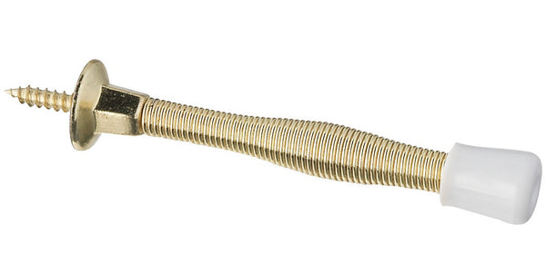 National Hardware N243-774 Spring Door Stop, Brass, 3"