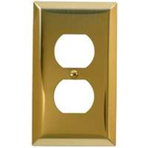Amertac 163DBR Traditional 1 Duplex Wallplate, Polished Brass
