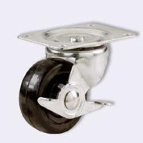 Shepherd Hardware 9512 Rubber Swivel Wheel With Brake, 4"