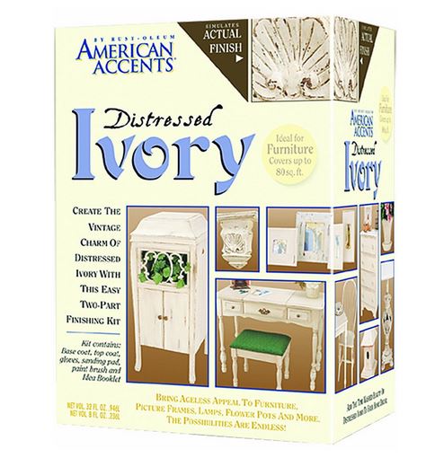 American Accents 202867 Distressed Finish Kit, 12 Oz, Ivory