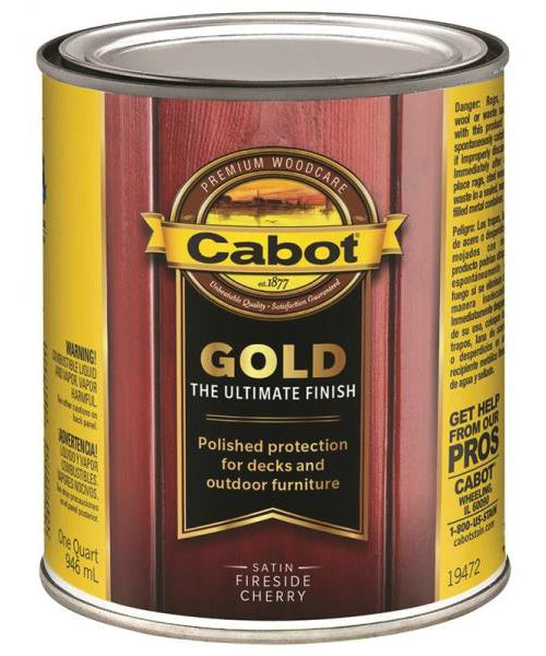 Cabot 19472 Gold Low VOC Exterior Stain, Cherry, 1 Quart