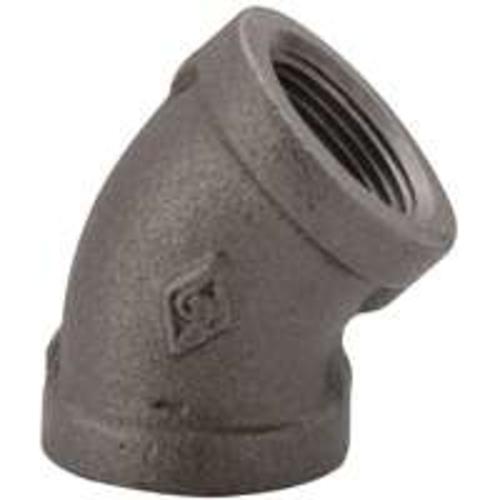 Worldwide 4-1-1/4B Malleable 45 Degrees Elbow, 1-1/4", Black