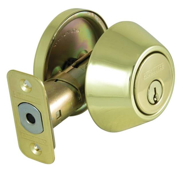 Prosource D271-RU5B Single Cylinder Deadbolt, Polished Brass