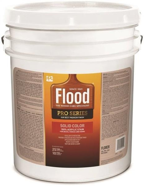 Flood FLD820-05 Pro Series Solid Color Stain, 5 Gallon, White/Pastel Base
