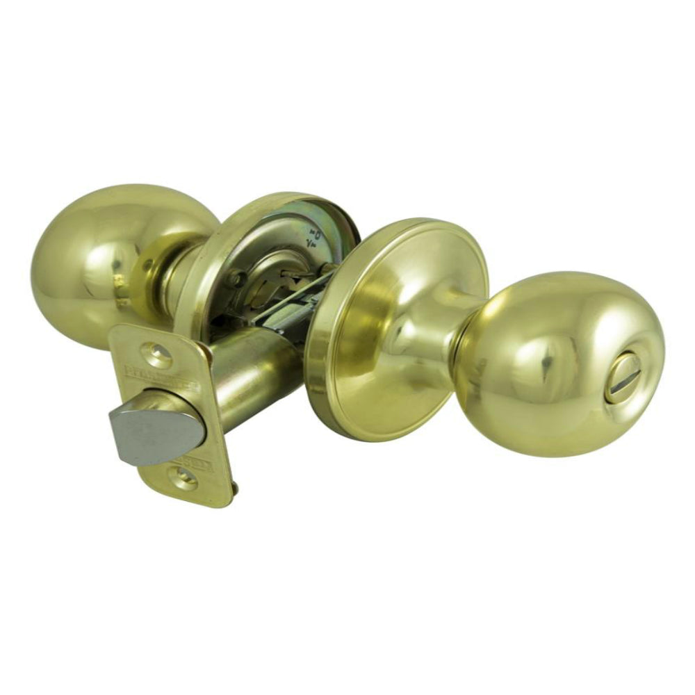 Prosource T9710BRA4V Privacy Knob Locksets, Polished Brass
