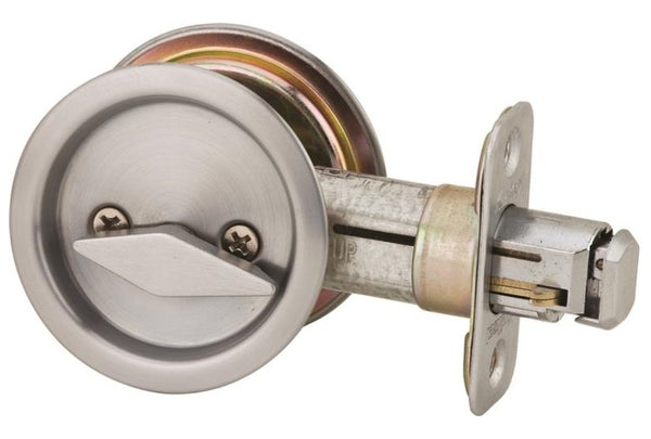 Kwikset 33526DROUNDPOCKET Non-Handed Round Door Lock, Satin Chrome