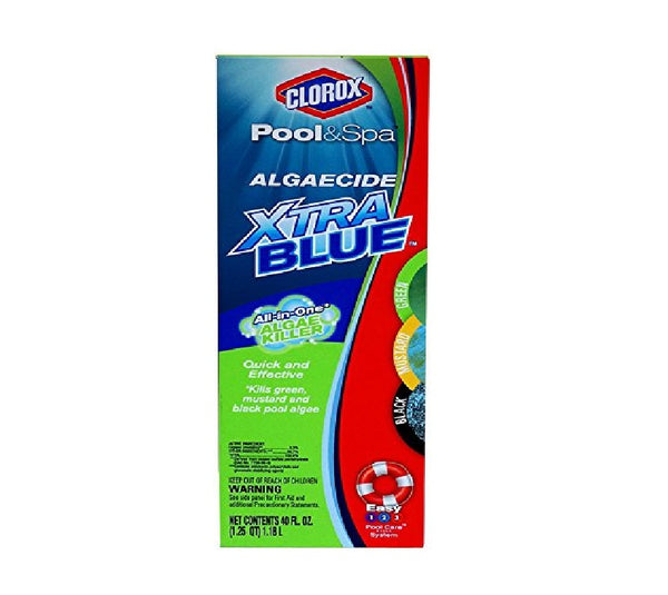 Clorox 43340CLX Algaecide Xtra Blue Pool & Spa Chemical, 40 Oz