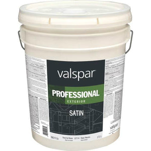 Valspar 12714 Professional Exterior Latex Paint, Satin, Neutral Base