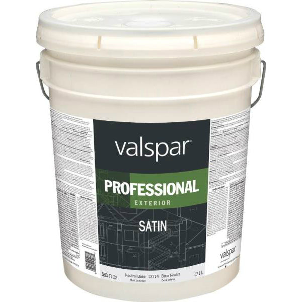 Valspar 12714 Professional Exterior Latex Paint, Satin, Neutral Base