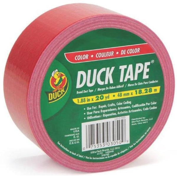 Duck 1265014 Color Duct Tape, Red, 1.88" X 20 Yards