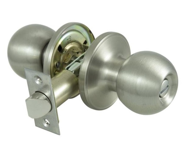 ProSource T3P10V-PS DB82V-PS 6-Way Adjustable Tubualar Privacy Knob Lockset, Stainless Steel