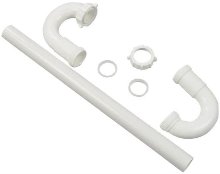 Danco 51665 Universal S-Trap With Nut & Washer, 1-1/4", White