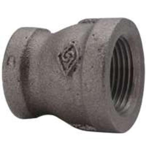 Worldwide 24-1/2X3/8B Malleable Reducing Coupling, 1/2"x3/8", Black