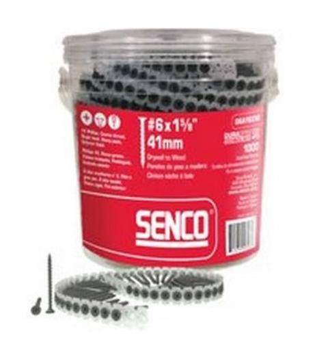 Senco 06A162W Collated Deck Screw, Shank #6, 1-5/8"