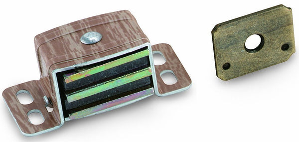 Amerock BP9798AW Heavy Duty Magnetic Catch, Aluminum / Wood Grain