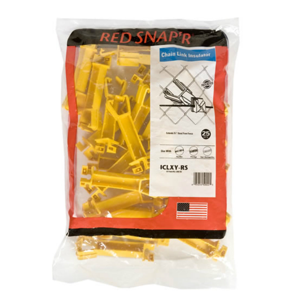 Red Snap&#039;R ICLY-RS/YCX25 Chain-Link Fence Insulator, Yellow