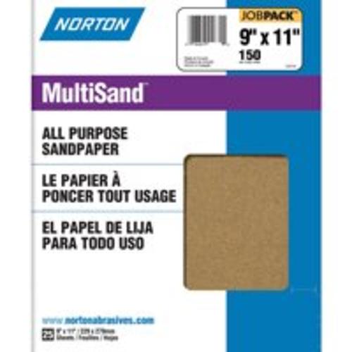 Norton 00356 150-Grit Multisand Aluminum Oxide Sandpaper, 9"x11"