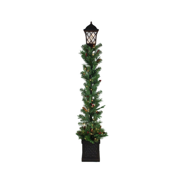 Santas Forest 27460 Christmas Figurine Prelit Lamp Post, 6 Ft