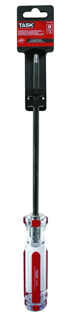 Task Tools T50446C Robertson Elite Acetate Hard Grip Screwdriver, 8"