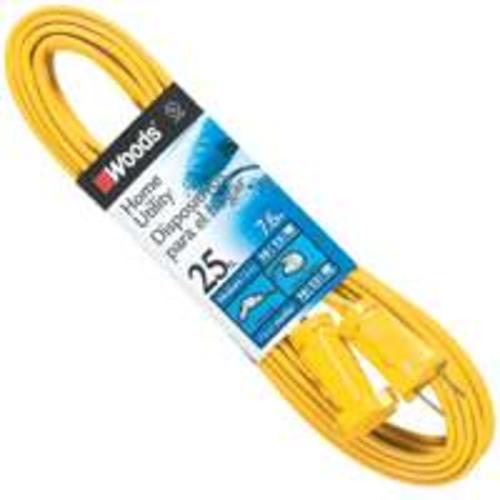 Coleman Cable 0591 Flat Vinyl Extension Cord, Yellow, 25&#039;
