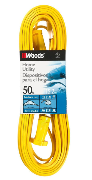 Coleman 0592 16/2 SPT-2 Flat Vinyl Extension Cord, Yellow, 50-Feet