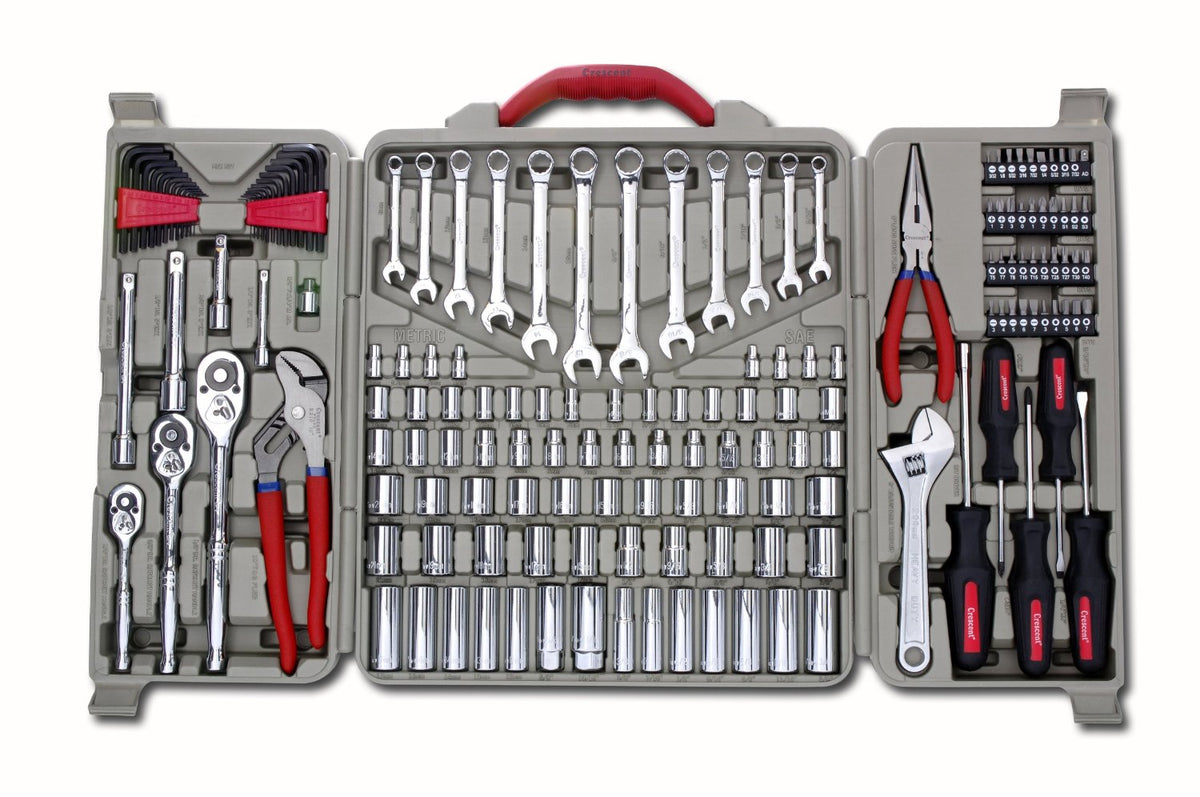 Crescent CTK170MPN Alloy Steel Metric and SAE Wrench Set, 170 Piece